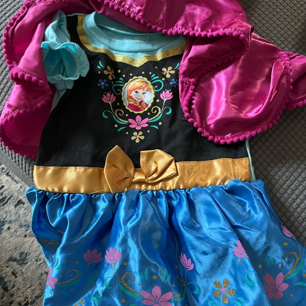 Disney Frozen Anna Costume for Toddler - Pink, Blue, Gold - Size 18M